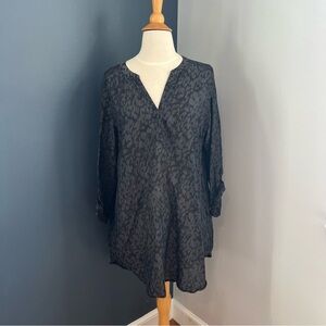 H&M Black and Gray Animal Print Blouse / Tunic (long)